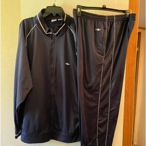 100% Polyester Made in Jordan Dark Blue & White Athletic Set